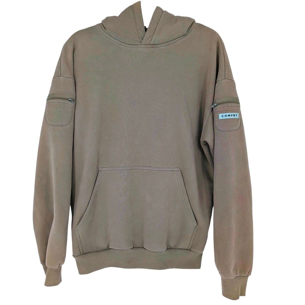 Comfrt Travel Essentials Hoodie M Moss Olive Heavyweight Oversized Pullover